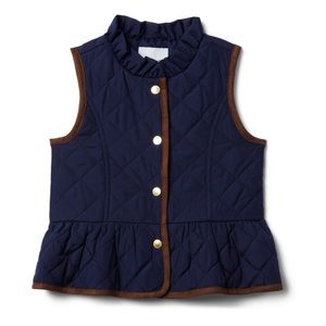 Jamie and Jack peplum navy quilted vest